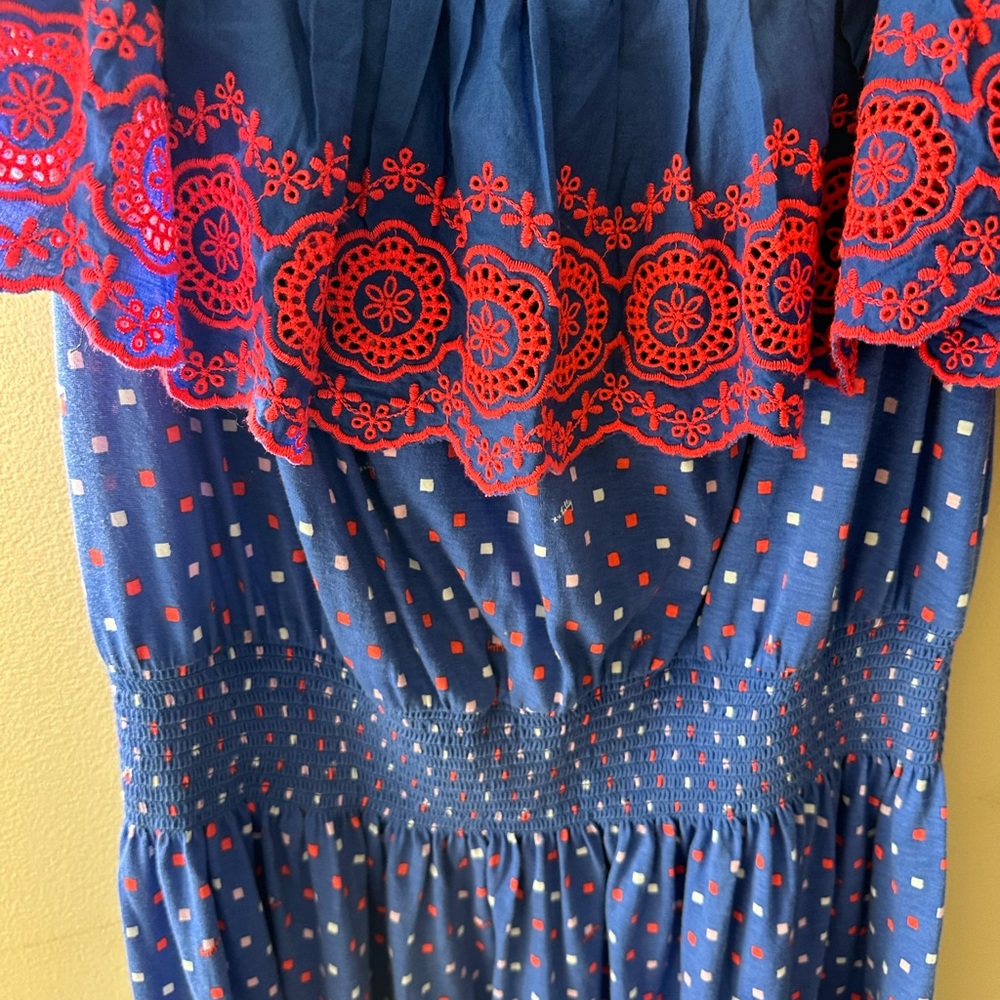Lilly pulitzer kalama smocked off shoulder dress size L - Picture 9 of 9